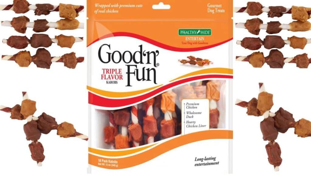 Good'N'Fun Triple Flavored Rawhide Kabobs for Dogs