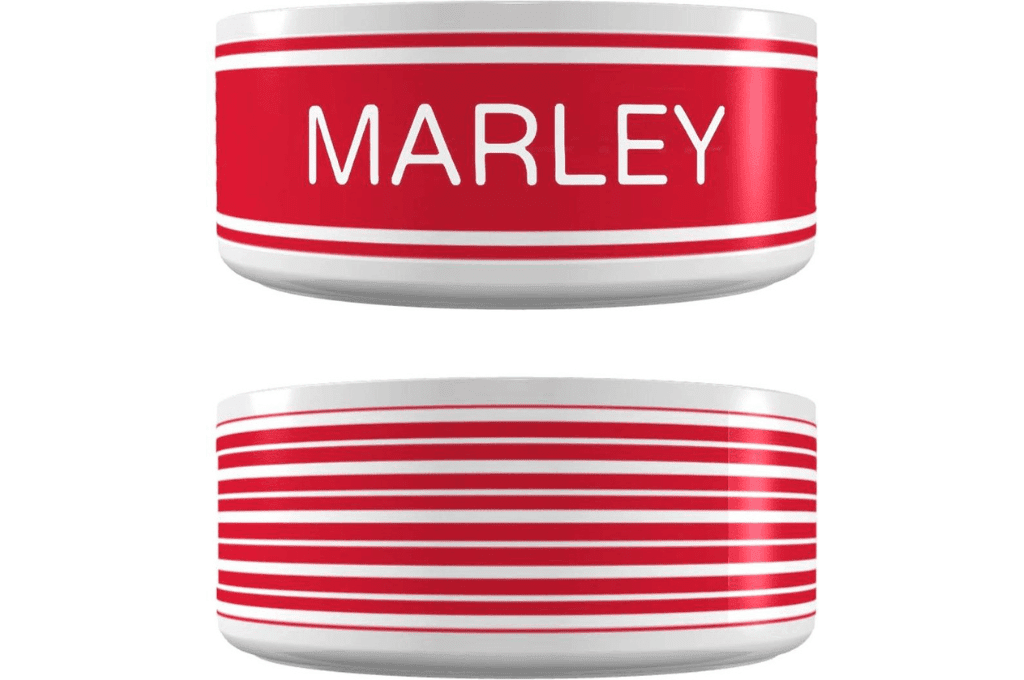 Frisco Preppy Stripes Ceramic Personalized Dog & Cat Bowl